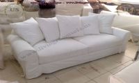 white fabric modern couch design idea