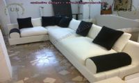 white l shaped corner sofa living room design