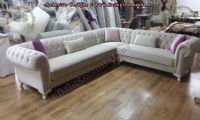 white velvet corner design chesterfield sofa