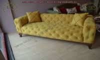 yellow fabric couch decorative design