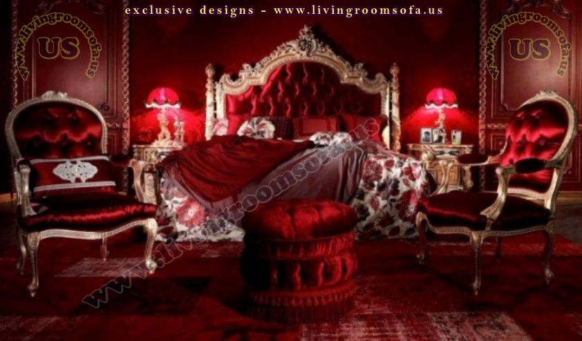 amazing carved bedroom furniture red classic