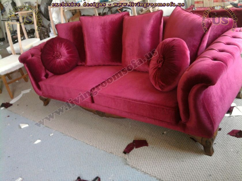 ared velvet avantgarde couch design