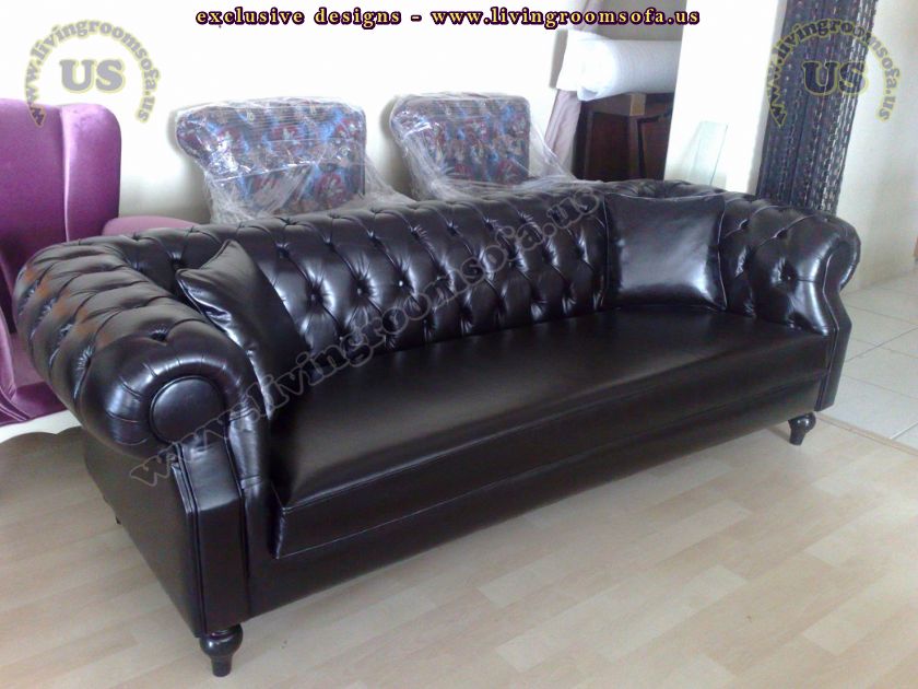 black leather sofa luxury design