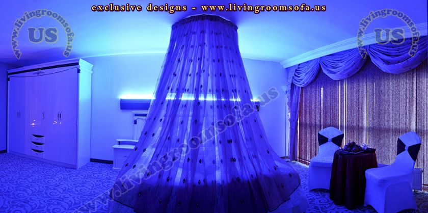 blue night bedroom furniture design for honeymoon