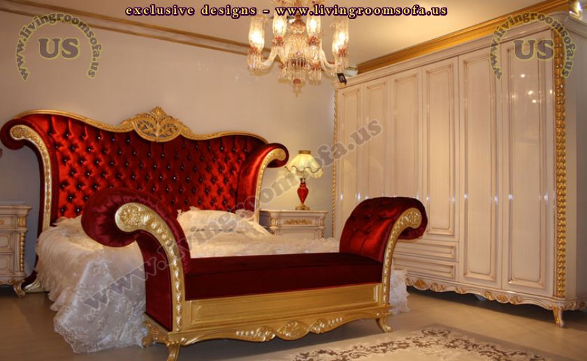 classic and fantastic bedroom with classic bench