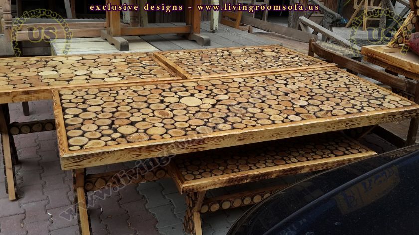 cool wooden outdoor dining table design idea