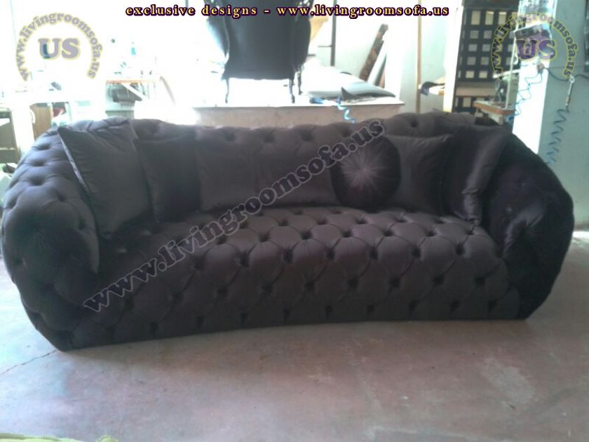 decorative couch velvet black