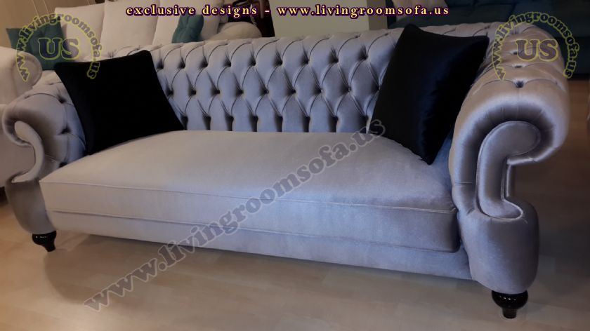 gray elegant velvet sofas modern classical style