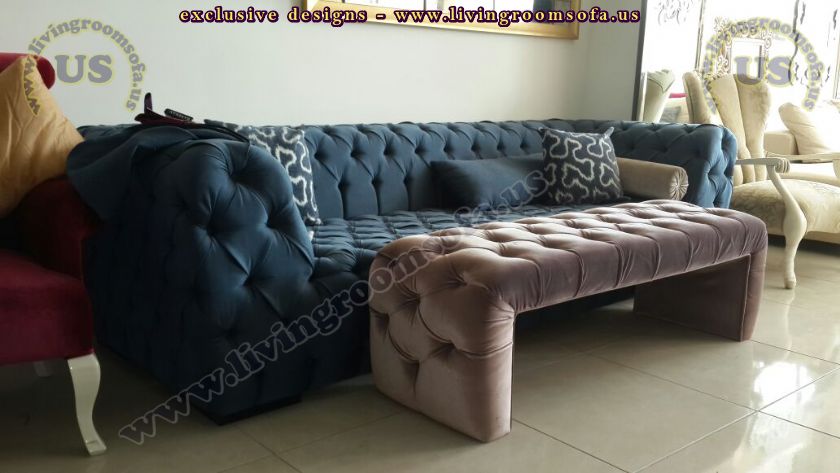 italian design chesterfield with bench
