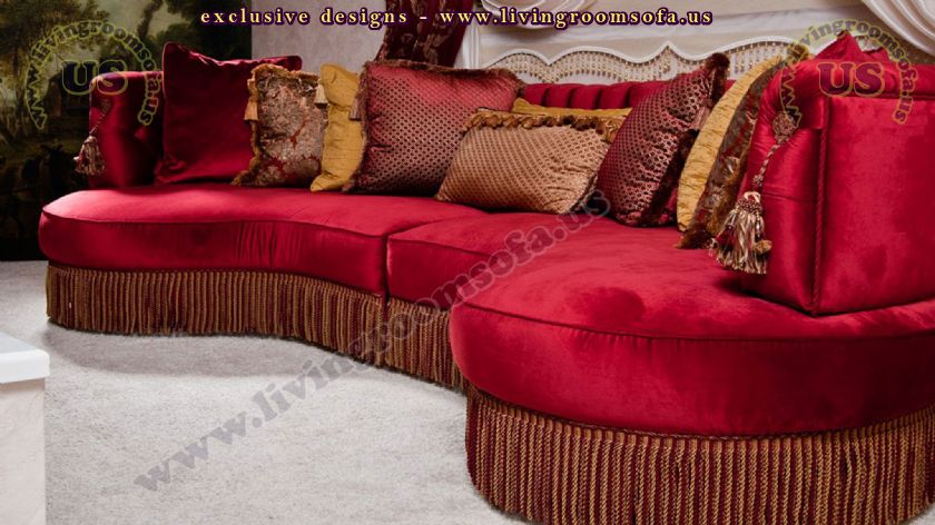 red avatgarde c shaped sofa design idea