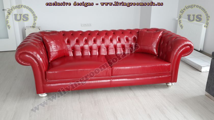 red leather chesterfield sofa