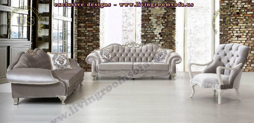 shiny grey avantgarde living room sofa sets