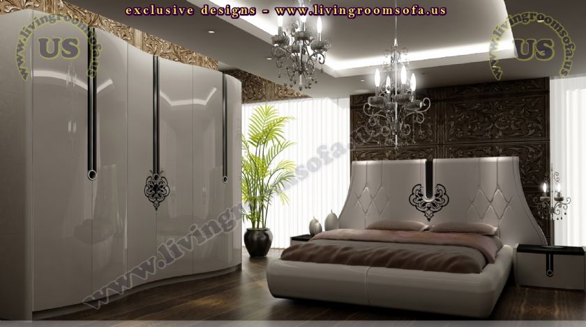 shiny white avantgarde bedroom design idea