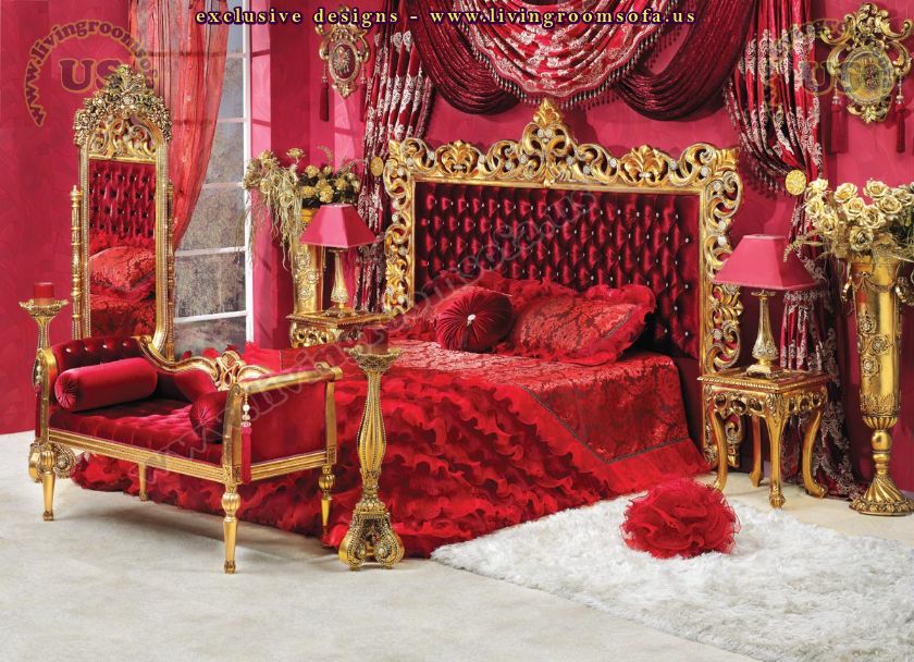 wonderful queen bedroom furniture red carved